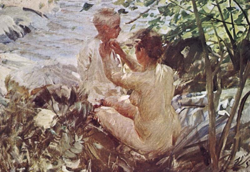 Anders Zorn kvinna klar sitt bar oil painting image